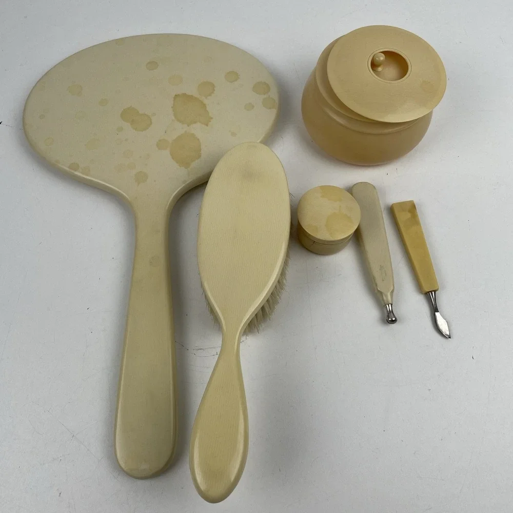 La France Ivory Pyralin Vanity Set 1930s – 9pc